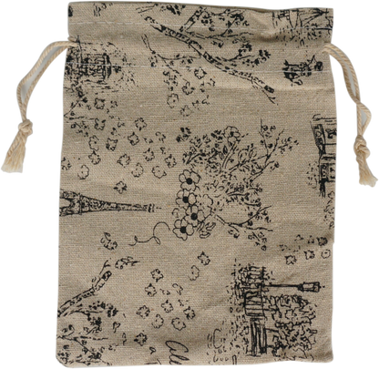 Cotton and linen drawstring storage bag