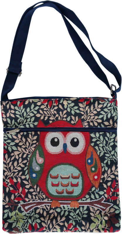 Cotton and linen crossbody bag